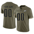 CAdoa Custom P.Eagles Olive Salute To Service Limited Any Name & Numbers Stitched Jerseys