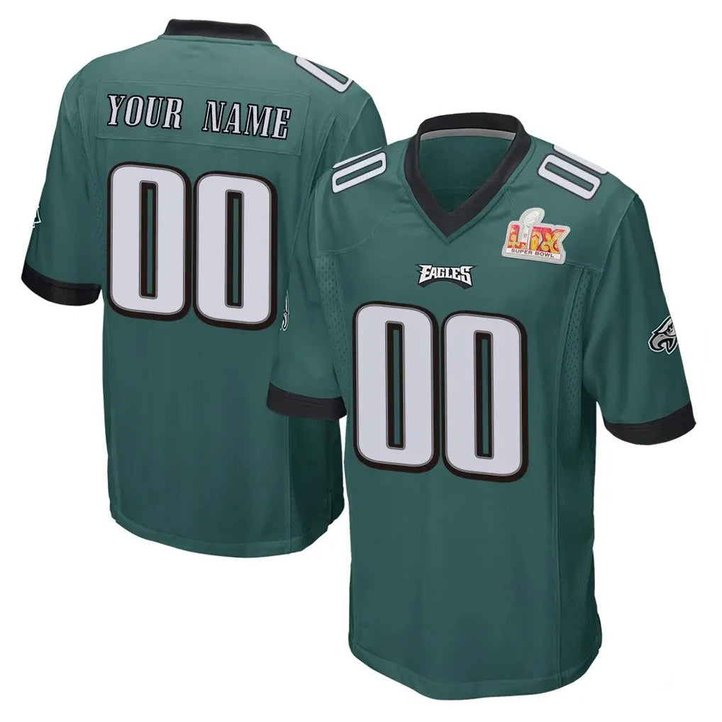 CAdoa Custom P.Eagles Team Color Green Super Bowl LIX Home Game Any Name & Numbers Stitched Jerseys