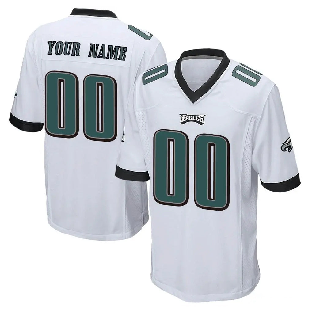 CAdoa Custom P.Eagles White Home Game Any Name & Numbers Stitched Jerseys