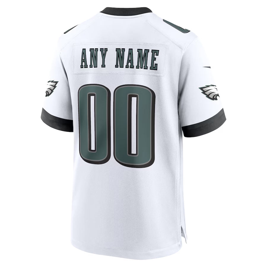 CAdoa Custom P.Eagles White Stitched Home Game Stitched Jerseys