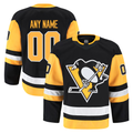 CAdoa Custom P.Penguins Black Home Authentic Pro Jerseys