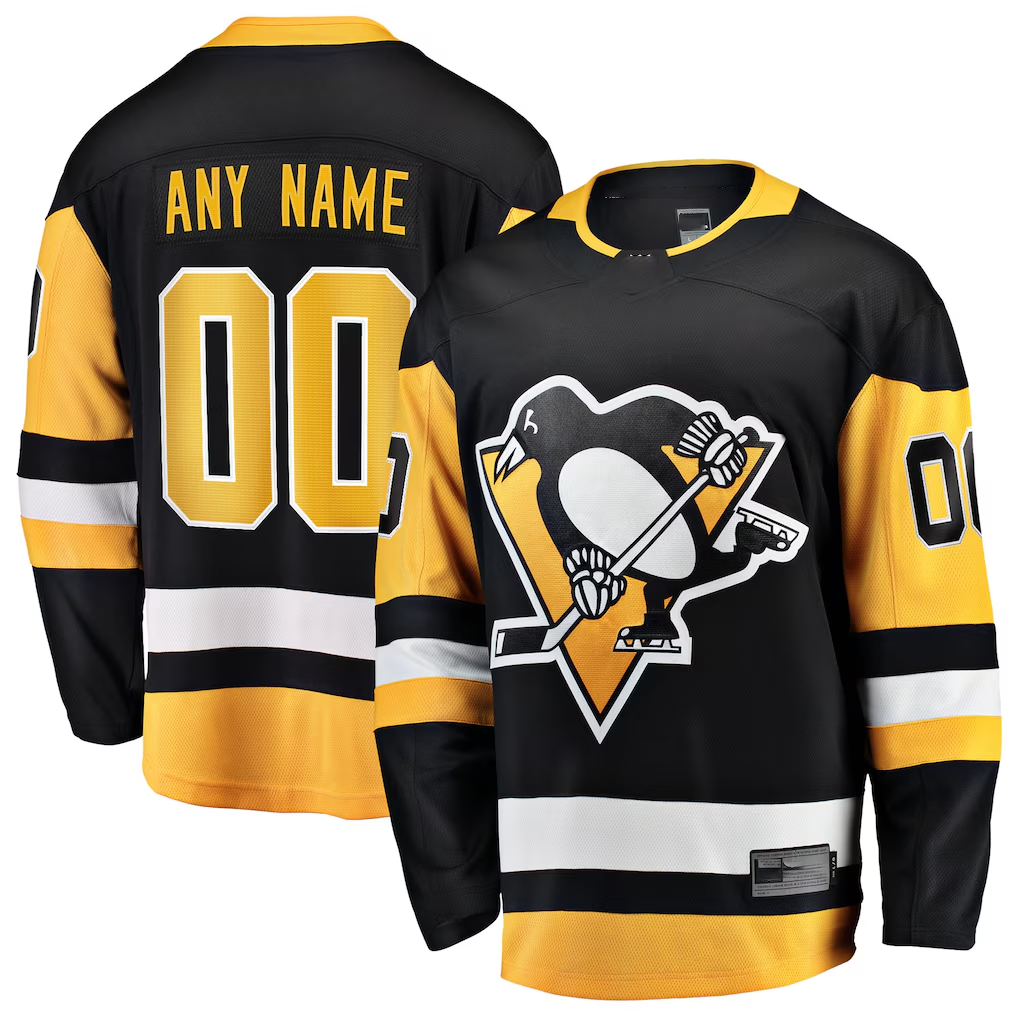 CAdoa Custom P.Penguins Black Home Breakaway Jerseys