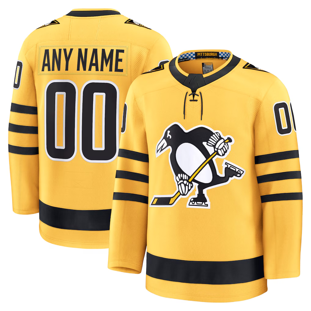 CAdoa Custom P.Penguins Gold Alternate Premium Jerseys