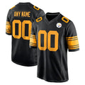 CAdoa Custom P.Steelers Black Color Rush Home Game Any Name & Numbers Stitched Jerseys
