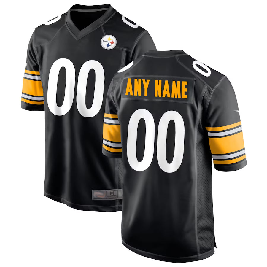 CAdoa Custom P.Steelers Black Home Game Stitched Jerseys