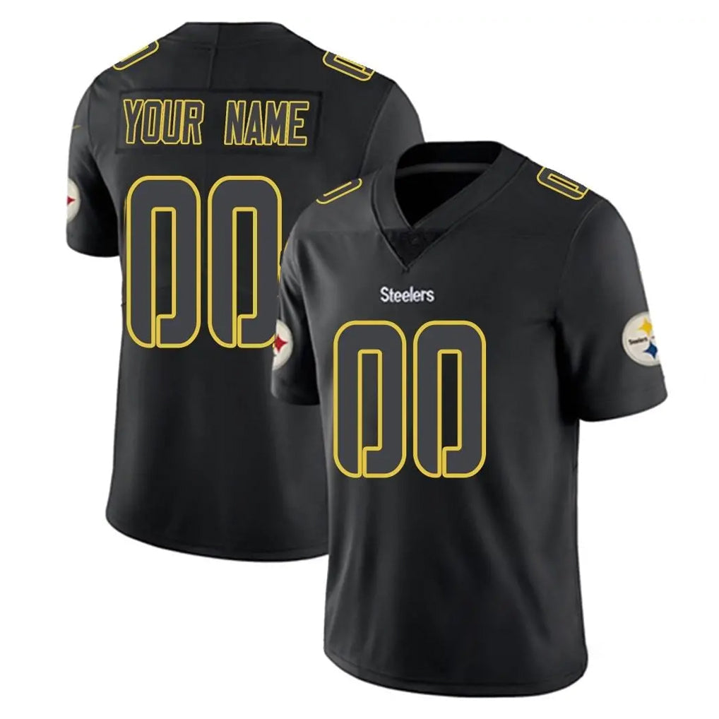 CAdoa Custom P.Steelers Black Impact Limited Home Game Any Name & Numbers Stitched Jerseys