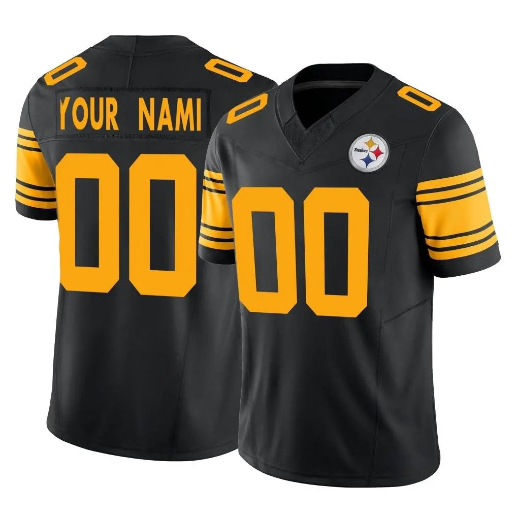 CAdoa Custom P.Steelers Black Limited 2nd Alternate Vapor F.U.S.E. Home Game Any Name & Numbers Stitched Jerseys