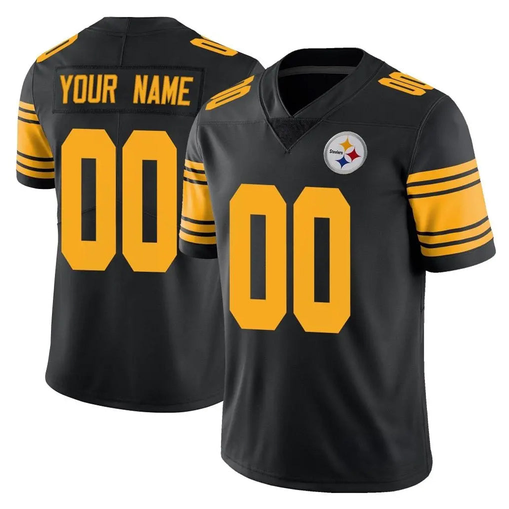 CAdoa Custom P.Steelers Black Limited Color Rush Home Game Any Name & Numbers Stitched Jerseys