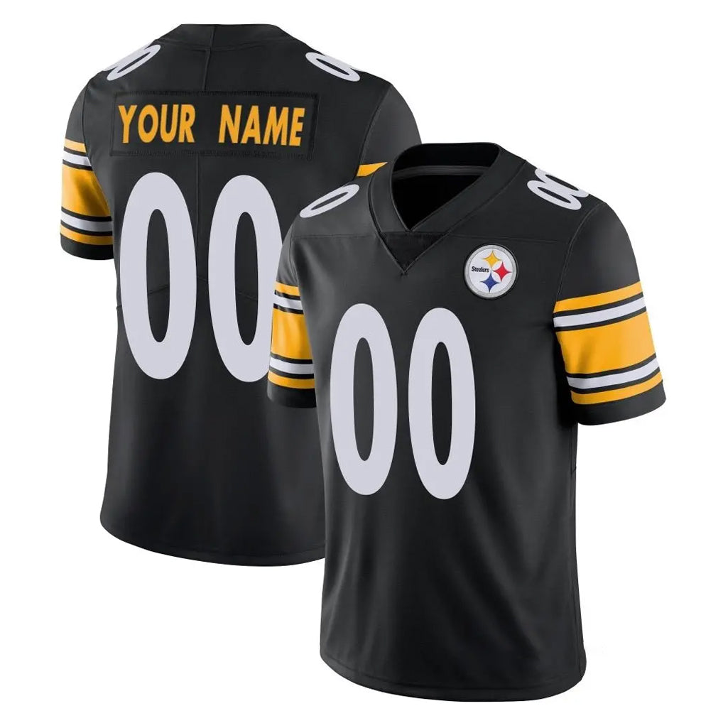 CAdoa Custom P.Steelers Black Limited Vapor Untouchable Home Game Any Name & Numbers Stitched Jerseys