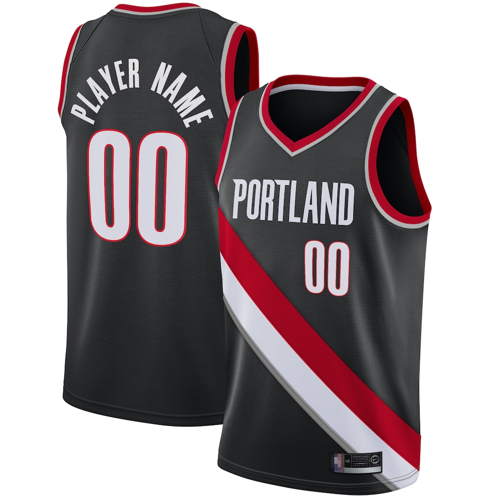 CAdoa Custom PT.Blazers Black 2020-2021 Swingman Jerseys - Icon Edition