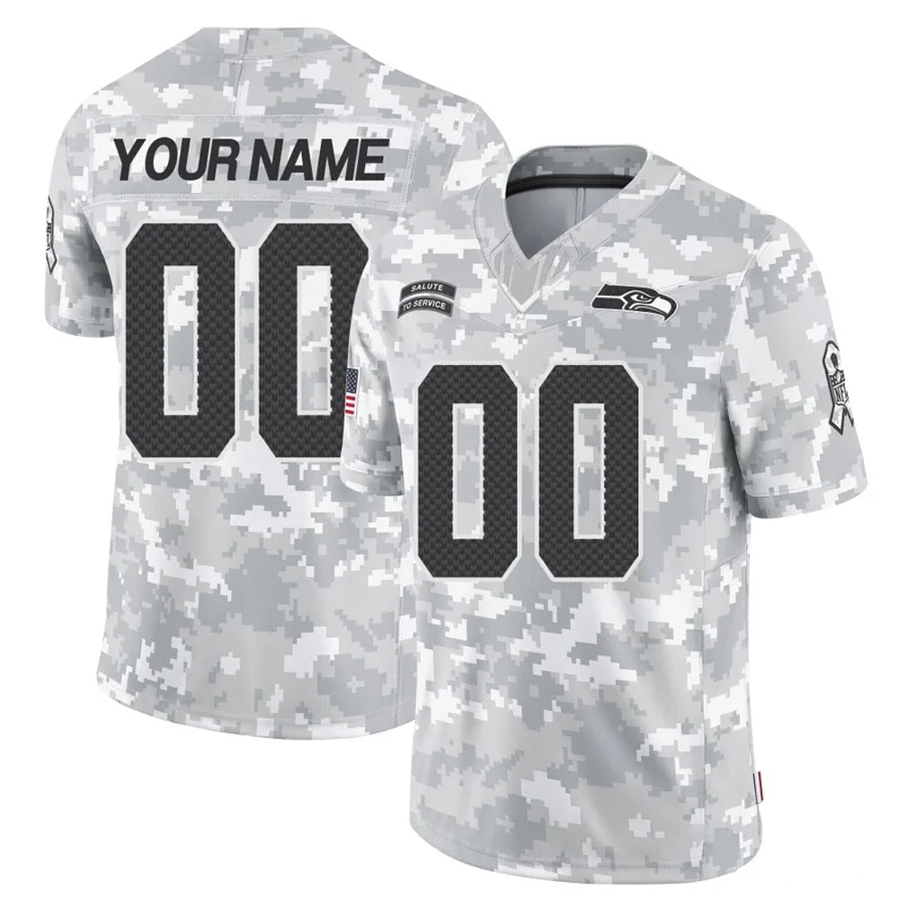 CAdoa Custom S.Seahawks Arctic Camo Limited Salute To Service Home Game Any Name & Numbers Stitched Jerseys