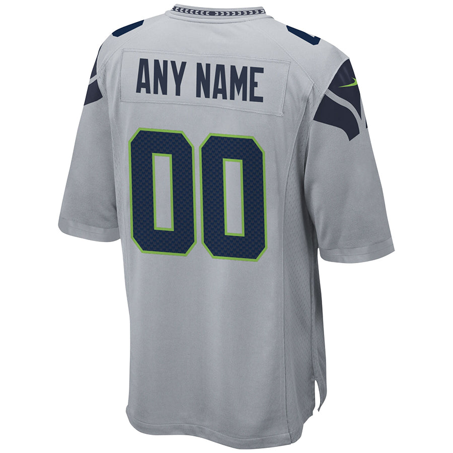 CAdoa Custom S.Seahawks Gray Alternate Game Stitched Jerseys