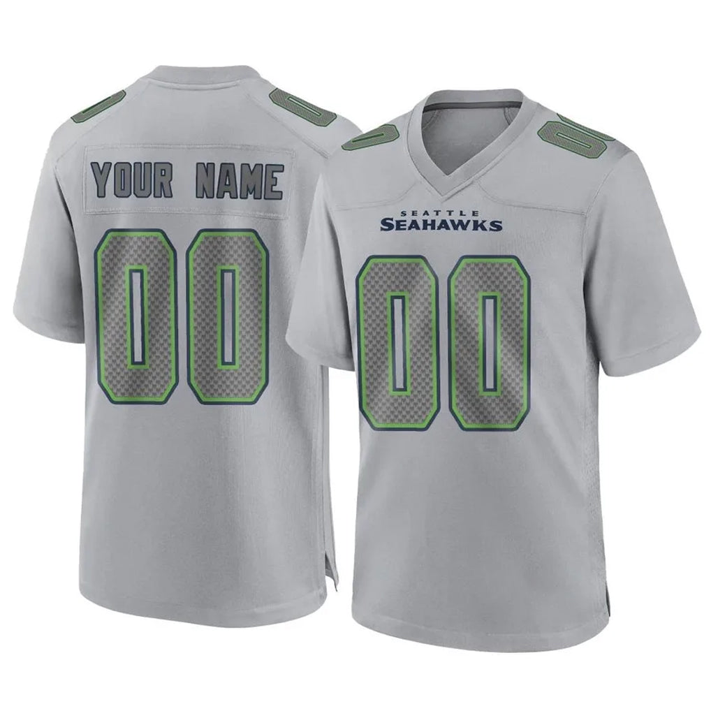 CAdoa Custom S.Seahawks Gray Atmosphere Fashion Home Game Any Name & Numbers Stitched Jerseys