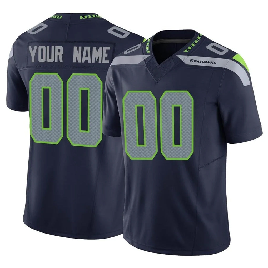 CAdoa Custom S.Seahawks Navy Limited Vapor F.U.S.E. Home Game Any Name & Numbers Stitched Jerseys