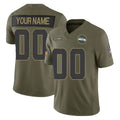 CAdoa Custom S.Seahawks Olive 2025 Salute To Service Limited Home Game Any Name & Numbers Stitched Jerseys