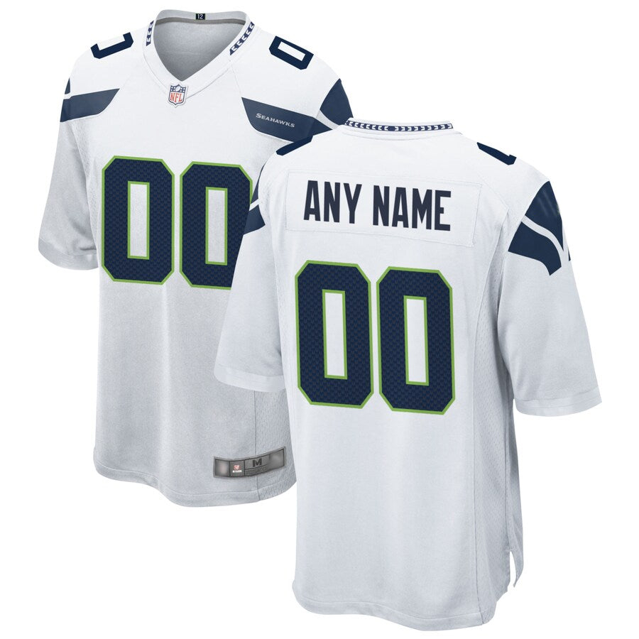 CAdoa Custom S.Seahawks White Home Game Stitched Jerseys