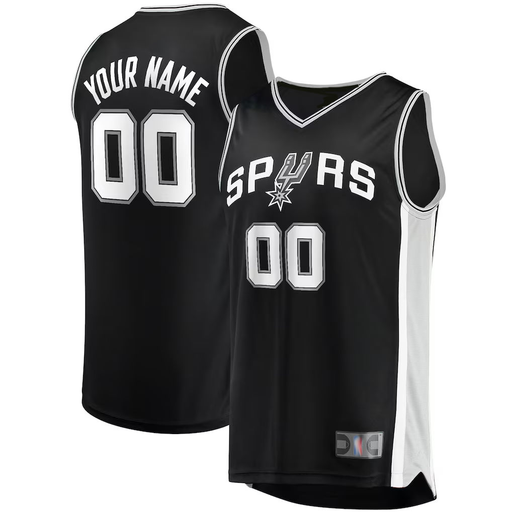 CAdoa Custom SA.Spurs Fanatics Black Fast Break Replica Jerseys - Icon Edition