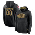 CAdoa Custom SF.49ers Black Salute to Service Sideline Performance Pullover Hoodies Home Game Any Name & Numbers Stitched Jerseys