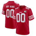 CAdoa Custom SF.49ers Red 80th Game Home Any Name & Numbers Stitched Jerseys