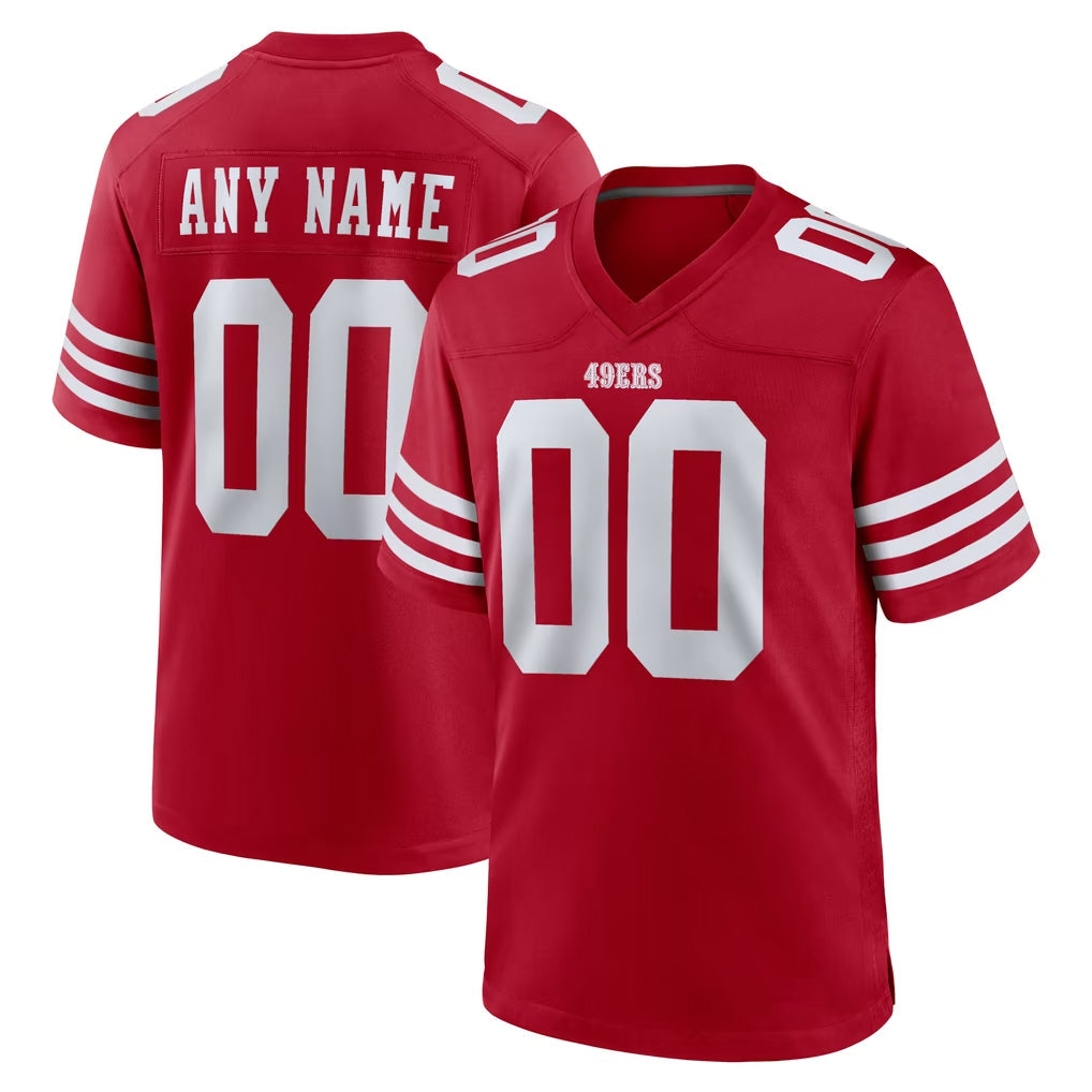 CAdoa Custom SF.49ers Red Game Home Any Name & Numbers Stitched Jerseys