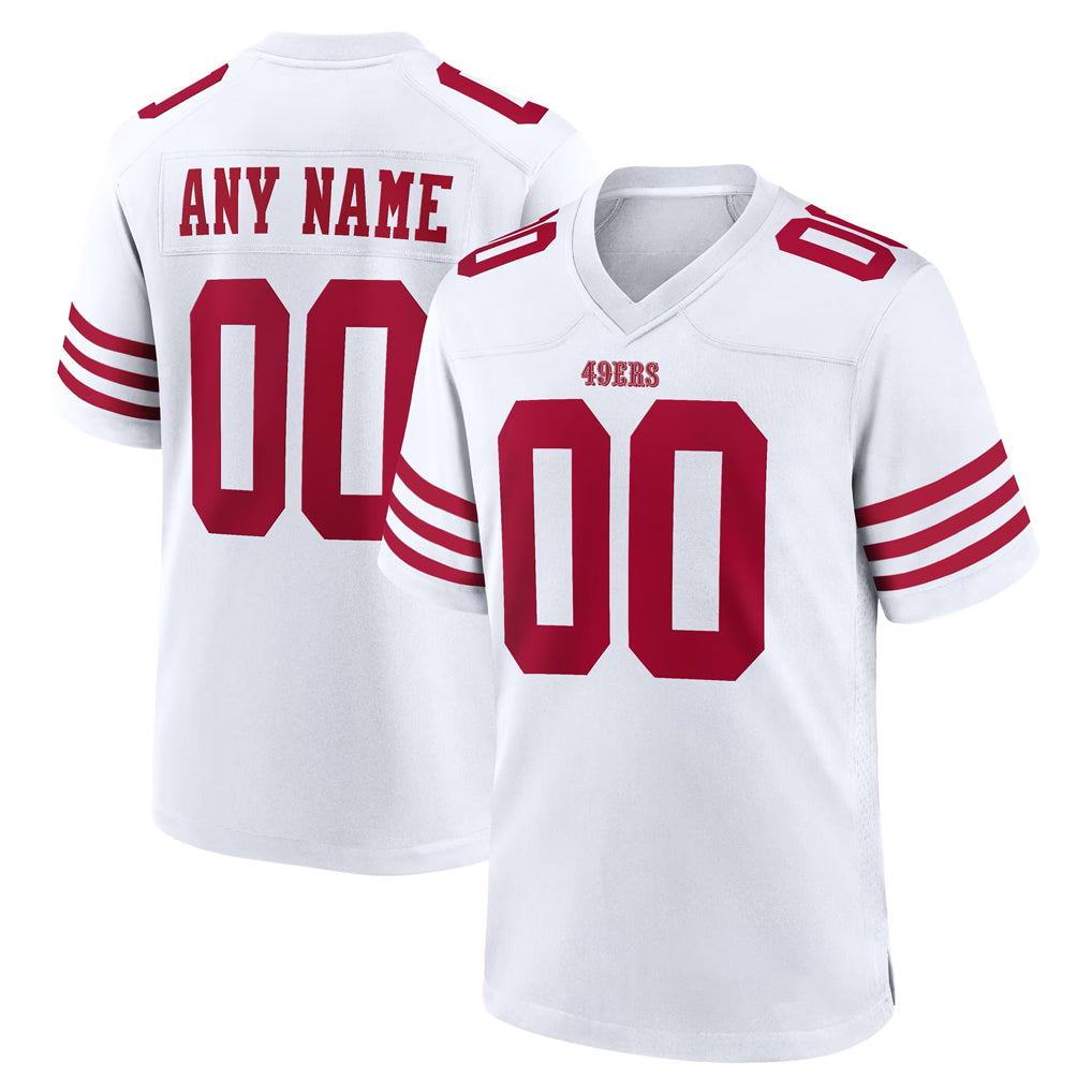 CAdoa Custom SF.49ers White Game Home Any Name & Numbers Stitched Jerseys