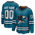 CAdoa Custom S.Jose Sharks Teal Home Breakaway Jerseys