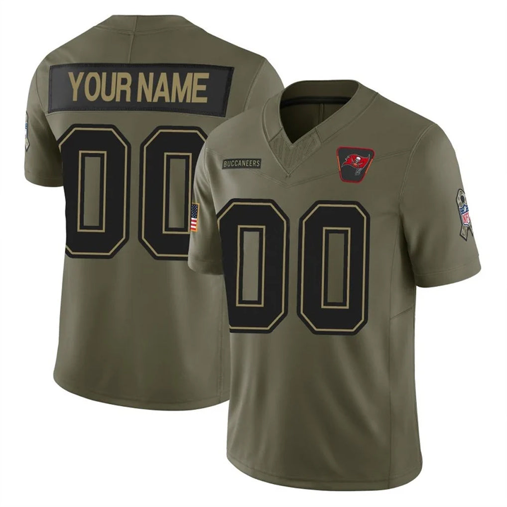 CAdoa Custom TB.Buccaneers Olive 2025 Salute To Service Limited Home Game Any Name & Numbers Stitched Jerseys