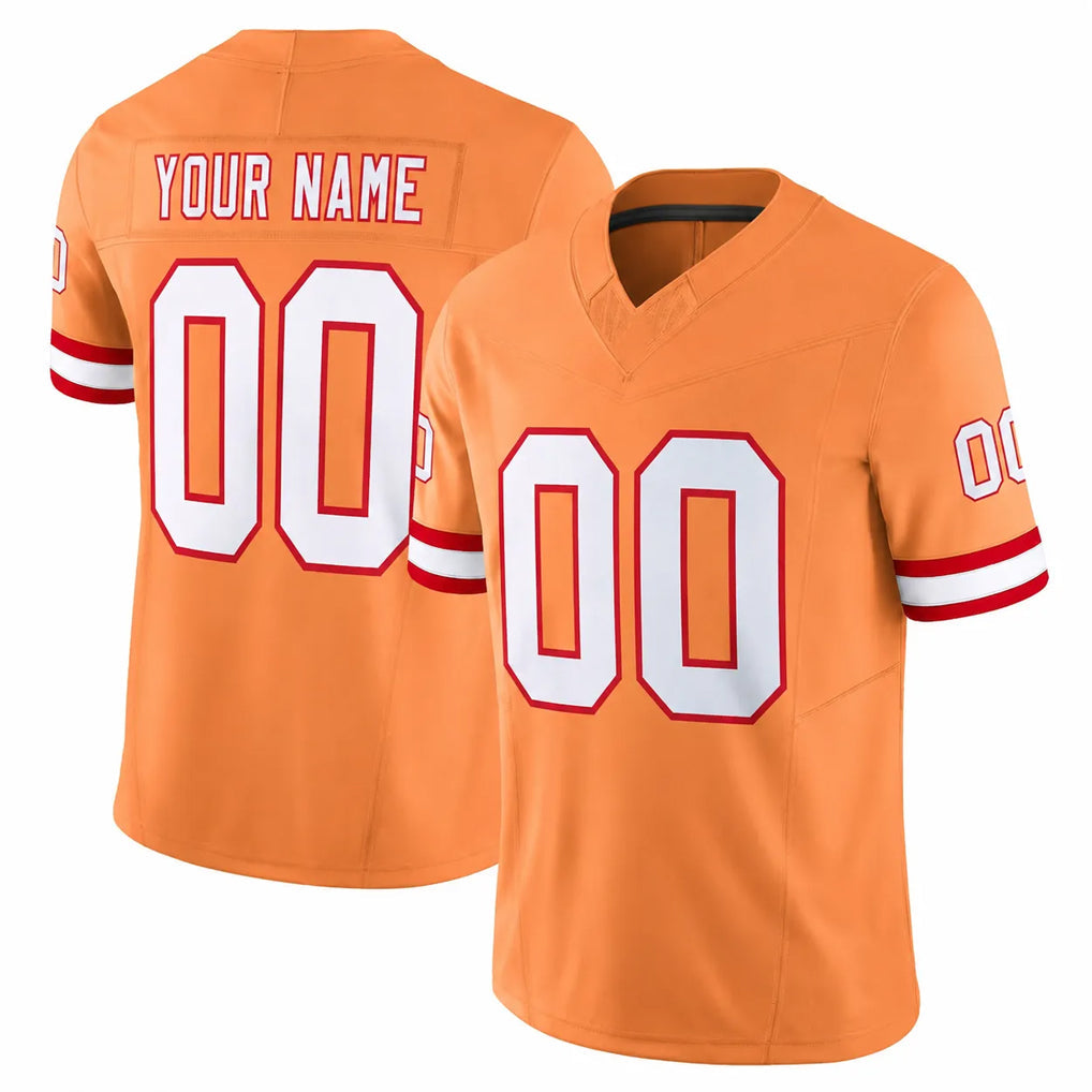 CAdoa Custom TB.Buccaneers Orange Limited Vapor F.U.S.E. Home Game Any Name & Numbers Stitched Jerseys
