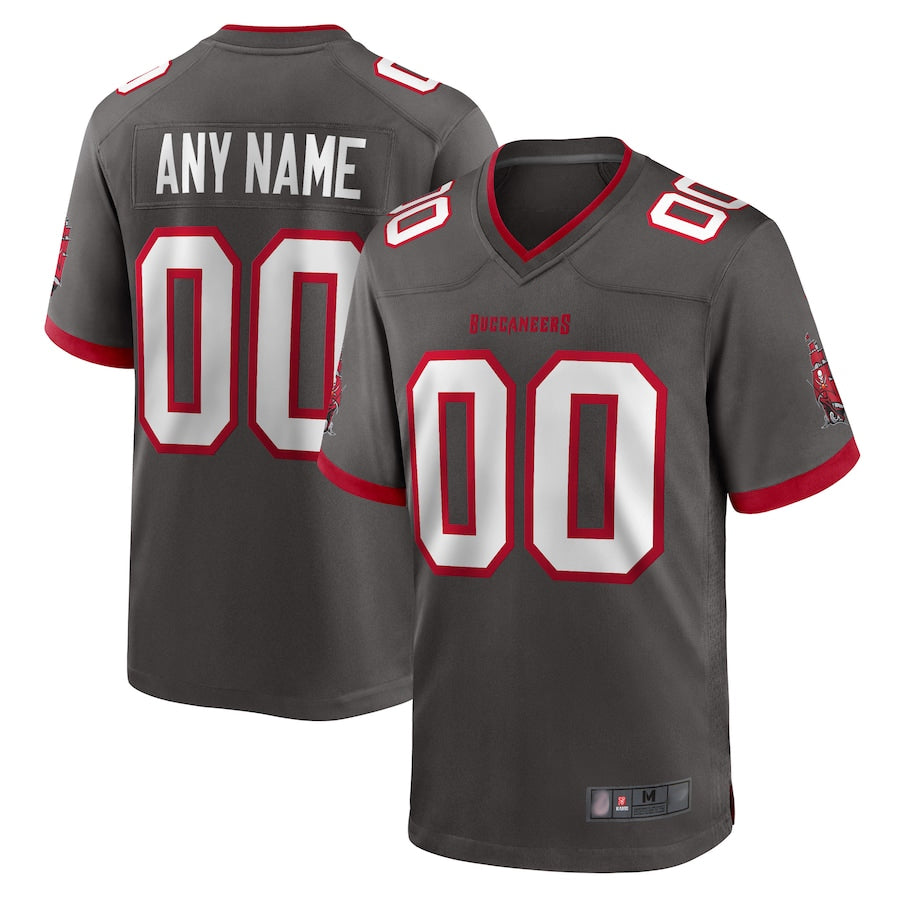 CAdoa Custom TB.Buccaneers Pewter Home Game Stitched Jerseys