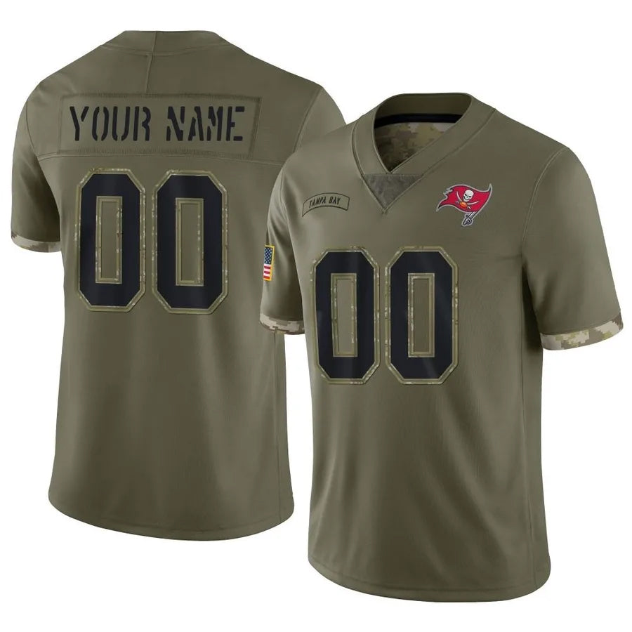 CAdoa Custom TB.Buccaneers Salute To Service Olive Stitched Jerseys