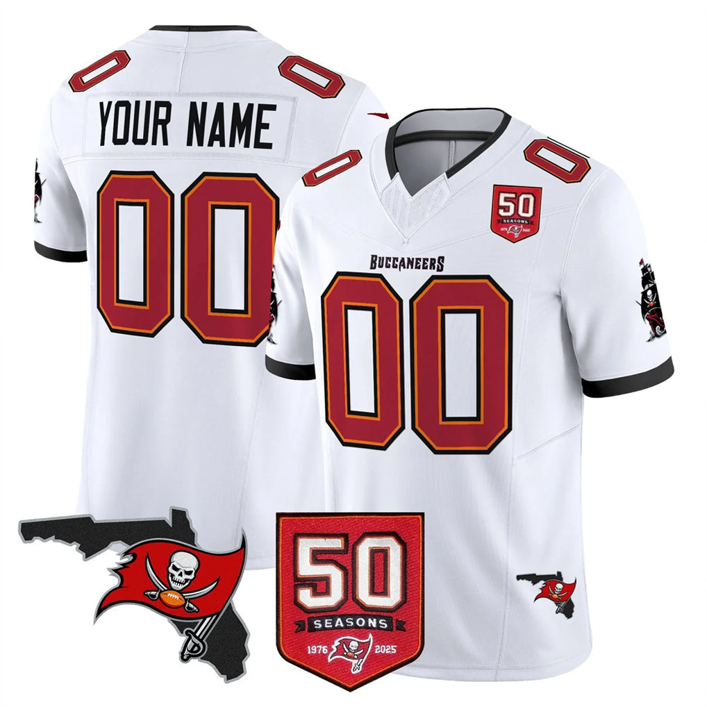 CAdoa Custom TB.Buccaneers White Limited 2026 Season Vapor F.U.S.E. Home Game Any Name & Numbers Stitched Jerseys