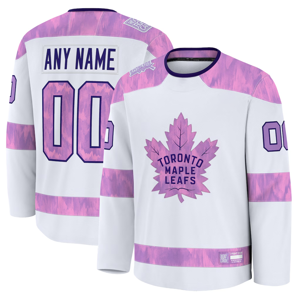 CAdoa Custom T.Maple Leafs White 2024 Hockey Fights Cancer Practice Jerseys