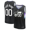 CAdoa Custom U.Jazz Fanatics Black Fast Break Jerseys - Statement Editio