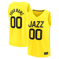 CAdoa Custom U.Jazz Fanatics Yellow Fast Break Replica Jerseys - Icon Edition