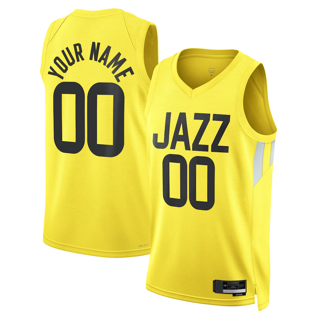 CAdoa Custom U.Jazz Gold Swingman Jerseys - Icon Edition