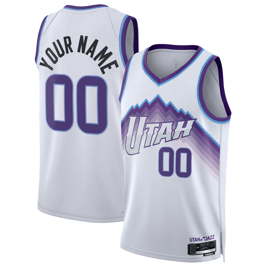 CAdoa Custom U.Jazz White Swingman Jerseys - Association Edition