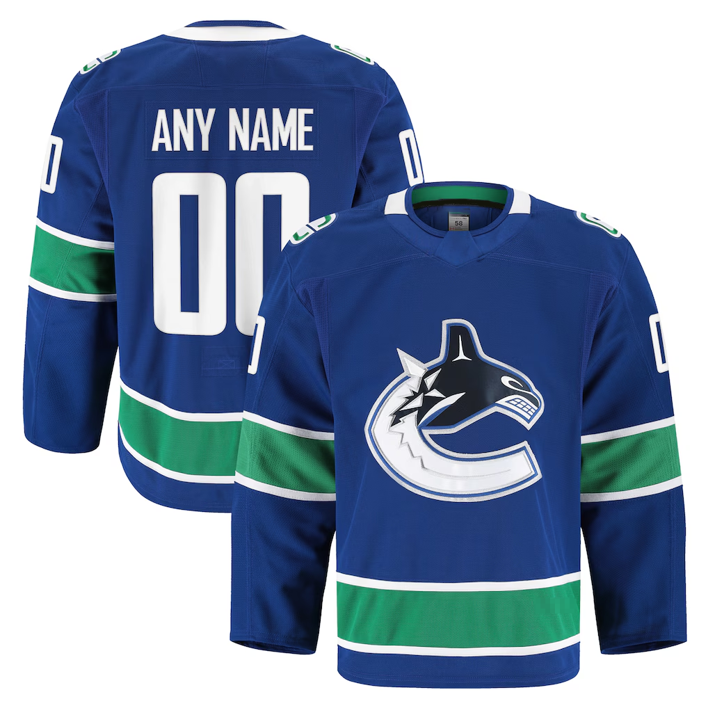 CAdoa Custom V.Canucks Blue Home Authentic Pro Jerseys