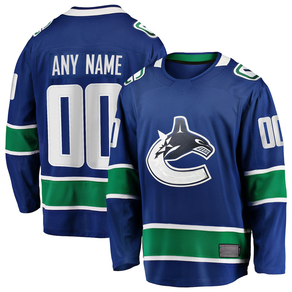CAdoa Custom V.Canucks Blue Home Team Breakaway Jerseys