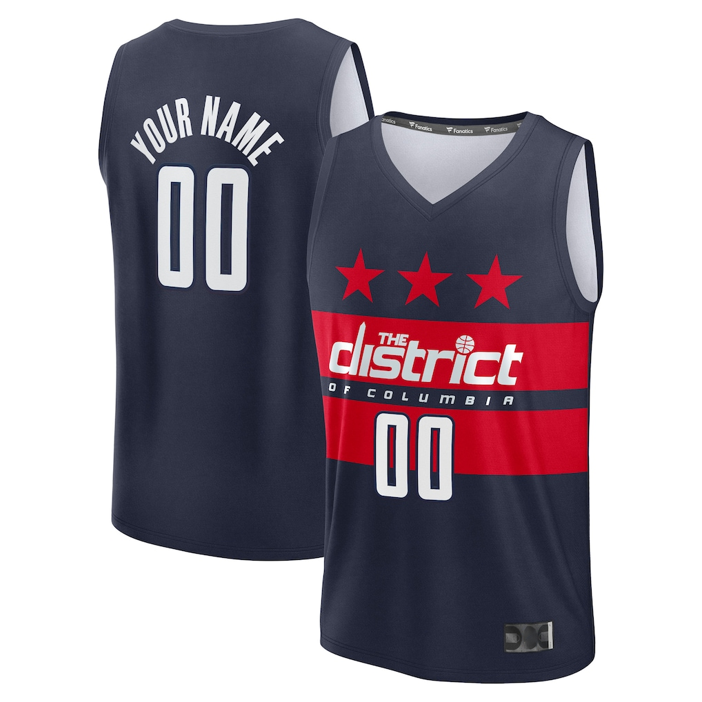 CAdoa Custom W.Wizards Navy Fast Break Jerseys - Statement Edition