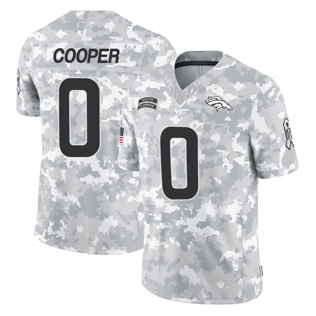 CAdoa D.Broncos #0 Jonathon Cooper Player Arctic Camo Salute To Service Limited Stitched Jerseys