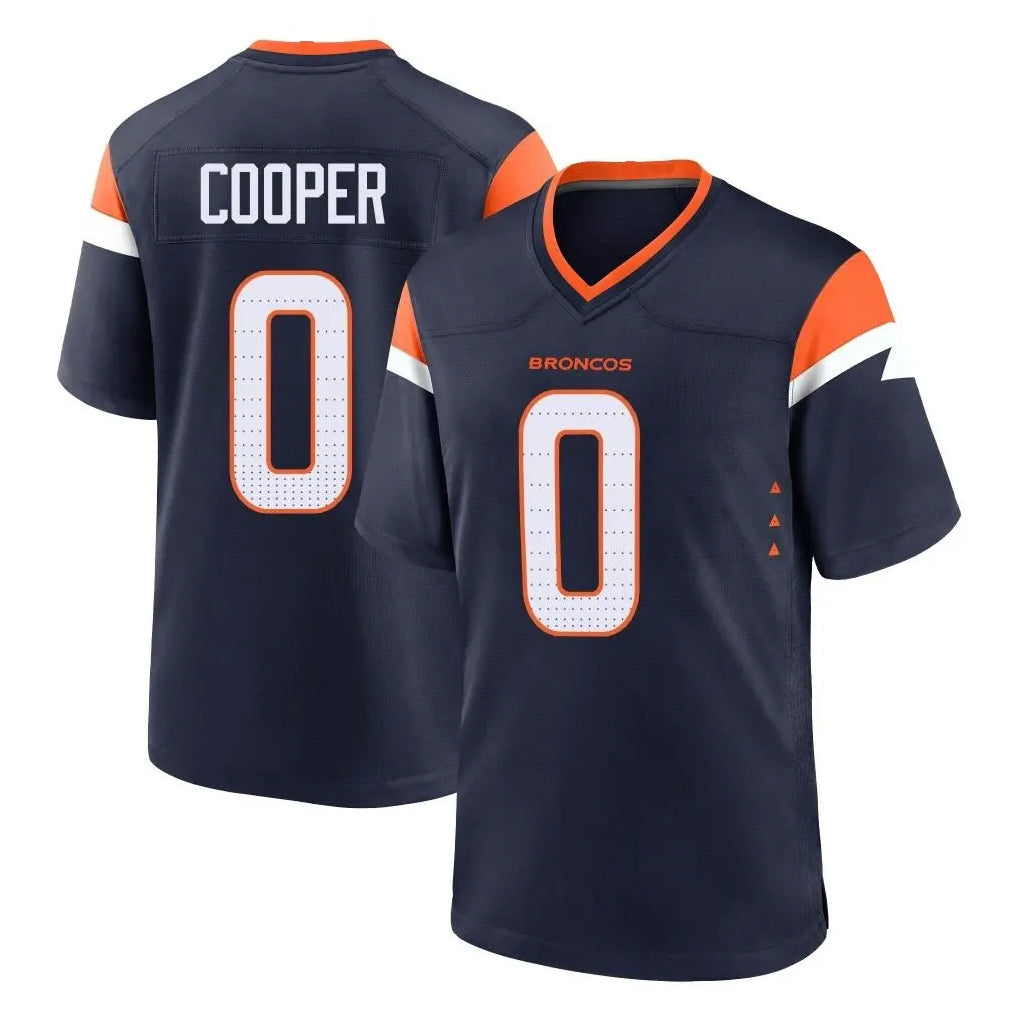CAdoa D.Broncos #0 Jonathon Cooper Player Navy Home Game Stitched Jerseys