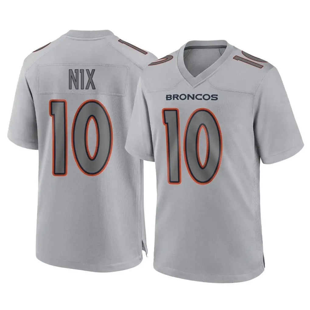 CAdoa D.Broncos #10 Bo Nix Player Gray Atmosphere Fashion Limited Game Stitched Jerseys