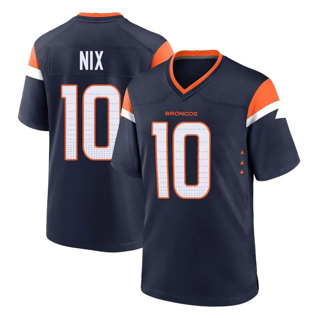 CAdoa D.Broncos #10 Bo Nix Player Navy Home Game Stitched Jerseys