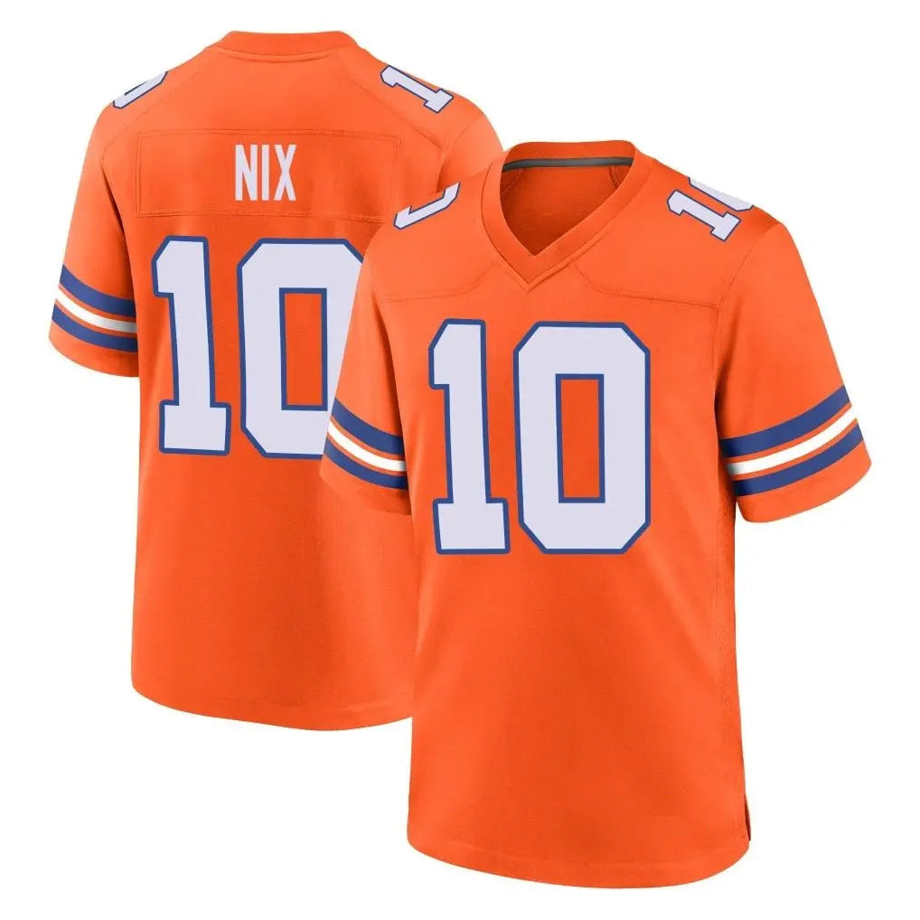 CAdoa D.Broncos #10 Bo Nix Player Orange Alternate Collection Throwback Game Stitched Jerseys