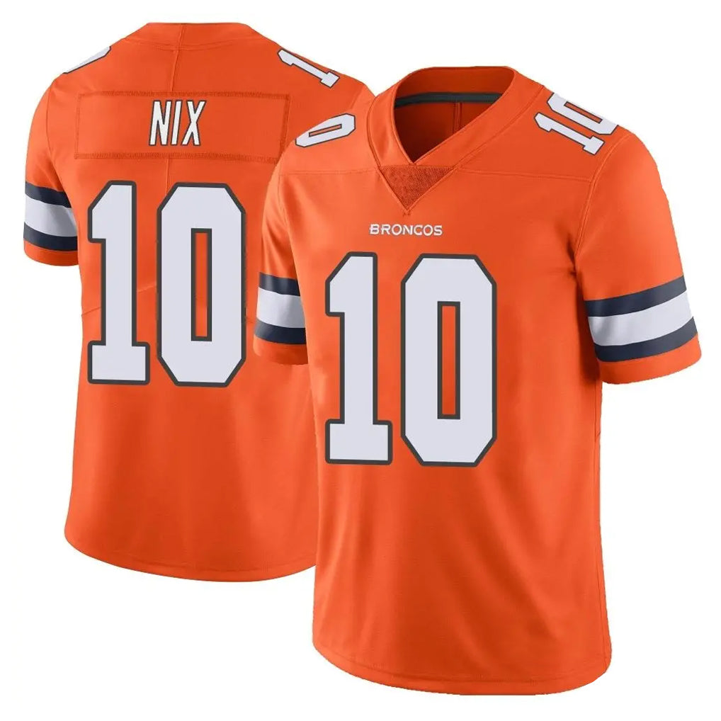 CAdoa D.Broncos #10 Bo Nix Player Orange Vapor Untouchable Limited Home Game Stitched Jerseys