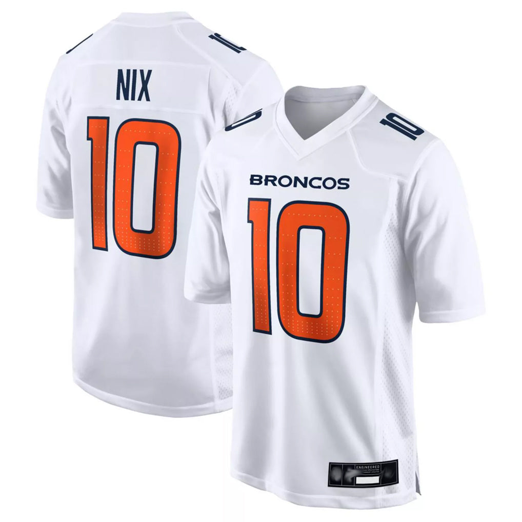 CAdoa D.Broncos #10 Bo Nix Player White Fashion Limited Game Stitched Jerseys