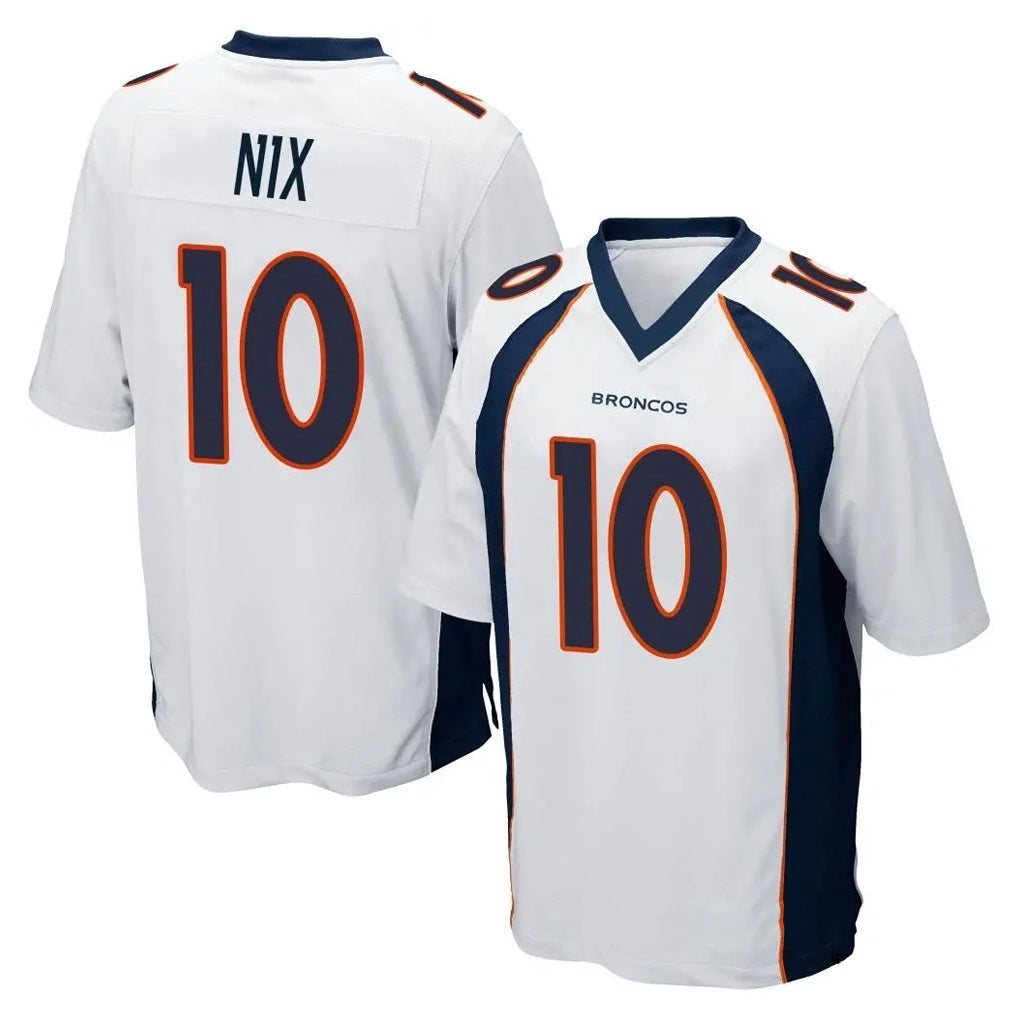 CAdoa D.Broncos #10 Bo Nix Player White Game Stitched Jerseys
