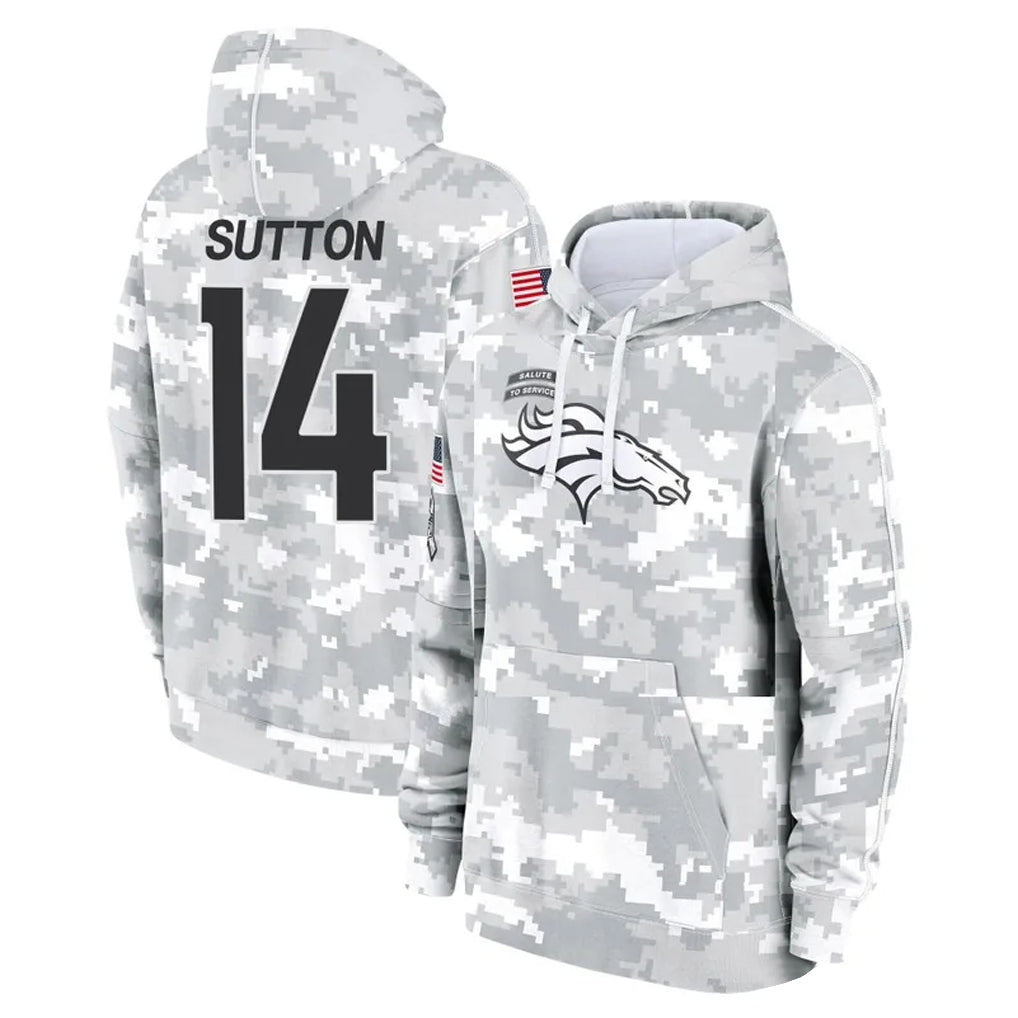 CAdoa D.Broncos #14 Courtland Sutton Player Arctic Camo Salute to Service Hoodies Limited Game Stitched Jerseys