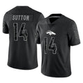 CAdoa D.Broncos #14 Courtland Sutton Player Black Reflective Limited Stitched Jerseys