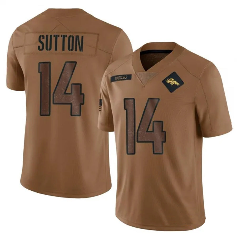 CAdoa D.Broncos #14 Courtland Sutton Player Brown Salute To Service Limited Stitched Jerseys